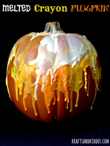 melted crayon pumpkins by krafts and kiddos