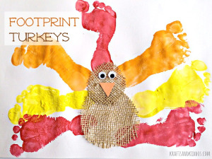 Footprint Turkey Crafts by Krafts and Kiddos