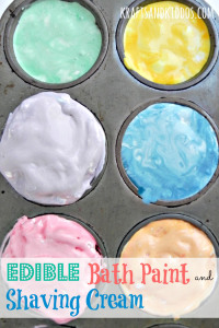 Edible bath paint and shaving cream by krafts and kiddos